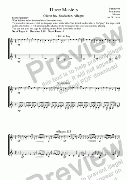 3 Masters Duo Download Sheet Music Pdf File