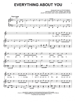 page one of Everything About You (Piano, Vocal & Guitar Chords (Right-Hand Melody))