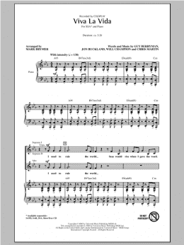 page one of Viva La Vida (SSA Choir)