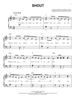 page one of Shout (Easy Piano)