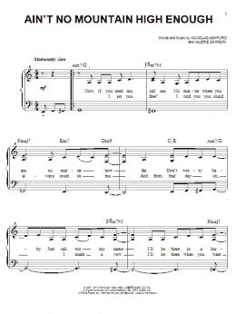 page one of Ain't No Mountain High Enough (Easy Piano)