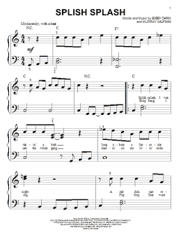 page one of Splish Splash (Big Note Piano)