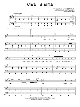 page one of Viva La Vida (Piano & Vocal)