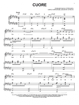 page one of Cuore (Piano & Vocal)