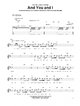 page one of And You And I (Bass Guitar Tab)