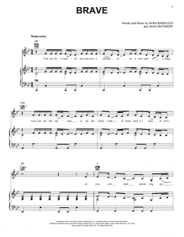 page one of Brave (Piano, Vocal & Guitar Chords (Right-Hand Melody))