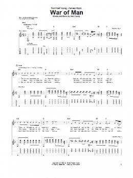 page one of War Of Man (Guitar Tab)