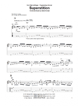 page one of Superstition (Solo Guitar)