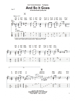 page one of And So It Goes (Solo Guitar)