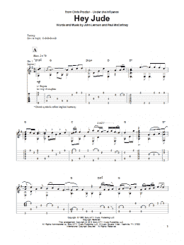 page one of Hey Jude (arr. Chris Proctor) (Solo Guitar)