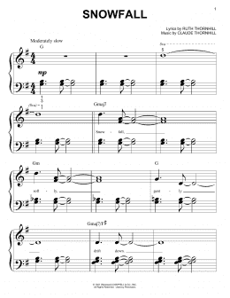 page one of Snowfall (Big Note Piano)