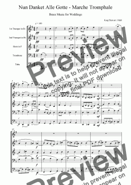 page one of Nun Danket Alle Gott - Brass Music for Weddings