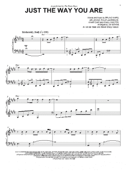 page one of Just The Way You Are (Piano Solo)