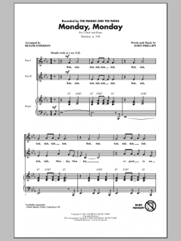 page one of Monday, Monday (2-Part Choir)