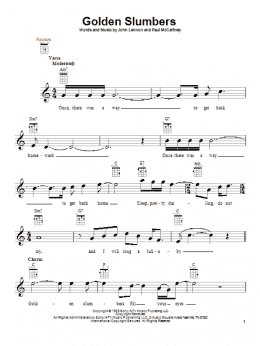 page one of Golden Slumbers (Ukulele)