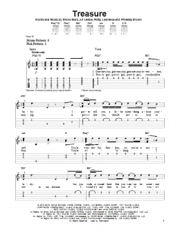 page one of Treasure (Easy Guitar Tab)