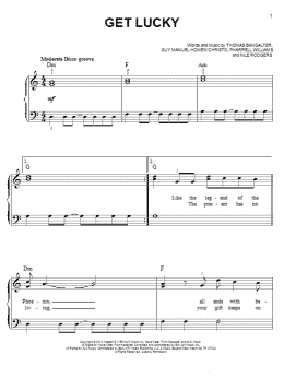 page one of Get Lucky (Very Easy Piano)