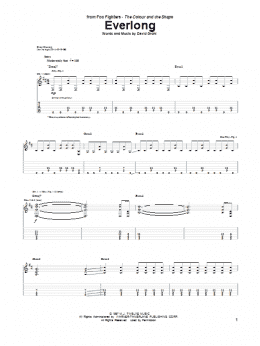 page one of Everlong (Guitar Tab)