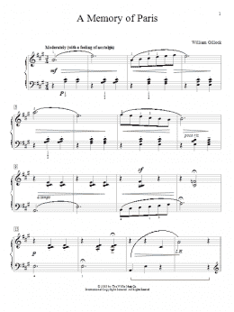 page one of A Memory Of Paris (Educational Piano)