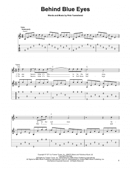 page one of Behind Blue Eyes (Solo Guitar)