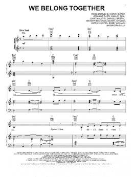 page one of We Belong Together (Piano, Vocal & Guitar Chords (Right-Hand Melody))