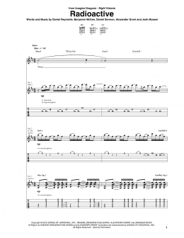 page one of Radioactive (Guitar Tab)