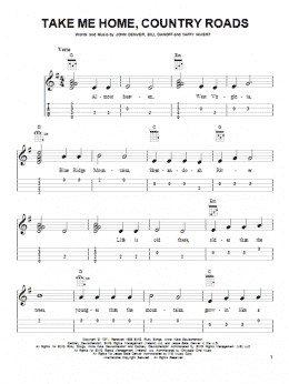 page one of Take Me Home, Country Roads (Easy Ukulele Tab)