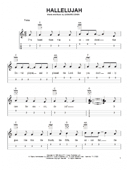 page one of Hallelujah (Easy Ukulele Tab)