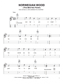 page one of Norwegian Wood (This Bird Has Flown) (Easy Ukulele Tab)