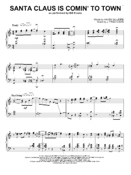 page one of Santa Claus Is Comin' To Town (Piano Solo)