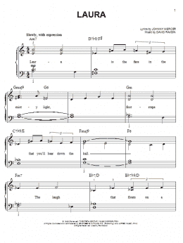 page one of Laura (Easy Piano)