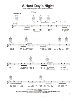 page one of A Hard Day's Night (Easy Guitar)