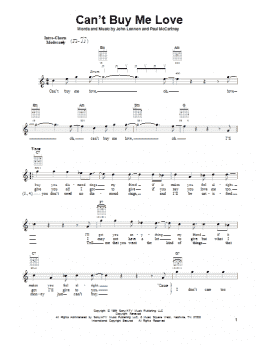 page one of Can't Buy Me Love (Easy Guitar)