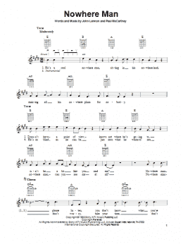 page one of Nowhere Man (Easy Guitar)