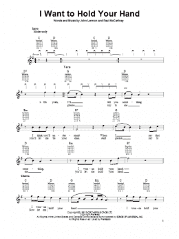 page one of I Want To Hold Your Hand (Easy Guitar)