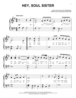 page one of Hey, Soul Sister (Big Note Piano)