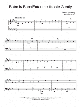 page one of Babe Is Born/Enter The Stable Gently (Piano Solo)