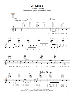 page one of 26 Miles (Santa Catalina) (Ukulele)