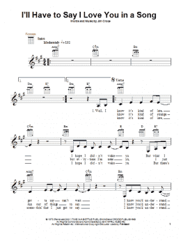 page one of I'll Have To Say I Love You In A Song (Ukulele)