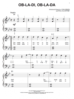 page one of Ob-La-Di, Ob-La-Da (Big Note Piano)