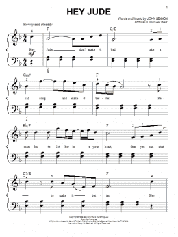 page one of Hey Jude (Big Note Piano)