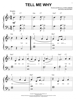 page one of Tell Me Why (Big Note Piano)
