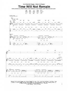 page one of Time Will Not Remain (Guitar Tab)