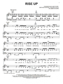 page one of Rise Up (Piano, Vocal & Guitar Chords (Right-Hand Melody))