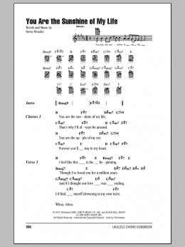 page one of You Are The Sunshine Of My Life (Ukulele Chords/Lyrics)