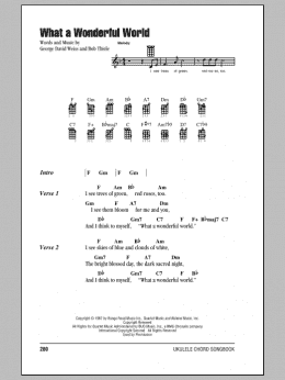 page one of What A Wonderful World (Ukulele Chords/Lyrics)