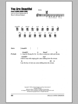 page one of You Are Beautiful (Ukulele Chords/Lyrics)