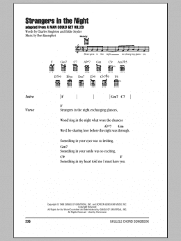 page one of Strangers In The Night (Ukulele Chords/Lyrics)