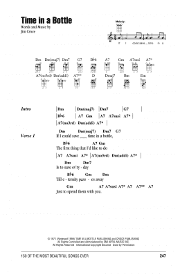 page one of Time In A Bottle (Ukulele Chords/Lyrics)