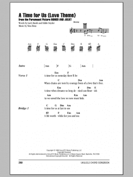 page one of A Time For Us (Love Theme) (Ukulele Chords/Lyrics)